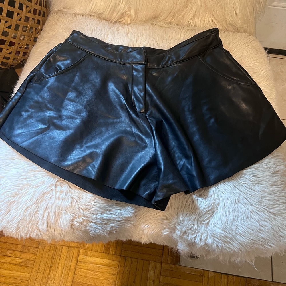 Faux leather shorts, size large.
